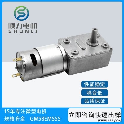 厂家定制5840涡轮蜗杆24V自锁方形减速电机