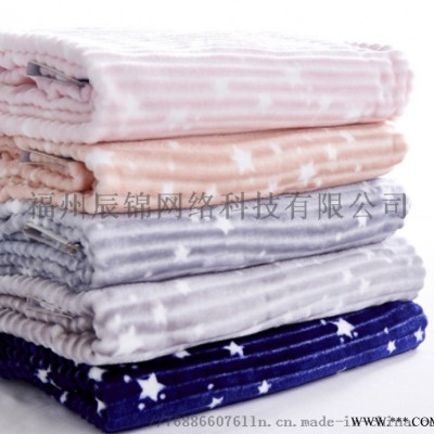 星星发光毯双面法兰绒儿童舒适创意床毯柔软毛毯