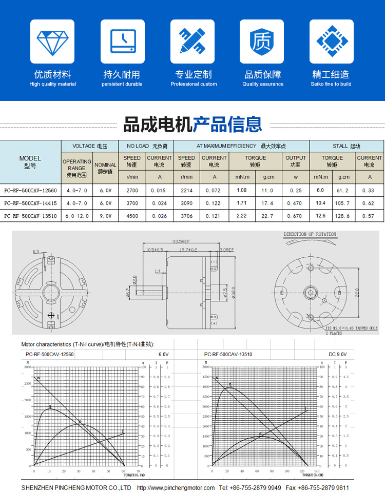 RF500TB搅拌器电机直流电机微型直流马达智能吸尘器电机示例图1