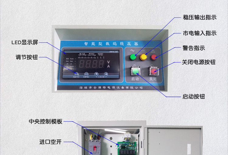 智能数码补偿式三相交流稳压器进口优质碳刷全铜工艺80KVA示例图6