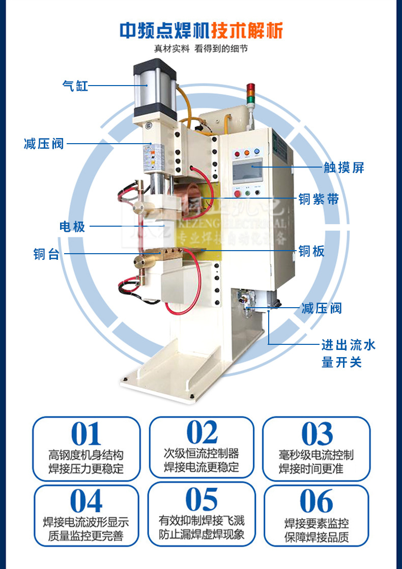 中频点焊机，铝板点焊机，铜板点焊机， 送冷水机 ，柯正机电示例图7