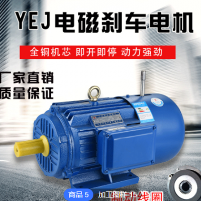 加工定制YEJ-LK3X105电磁制动三相异步电动机4极机械设备刹车电机